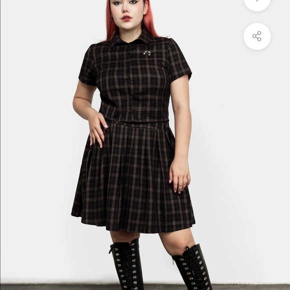 DISTURBIA Jinx Check Co Ord Top - Picture 7 of 8